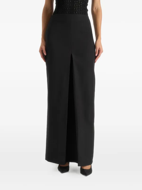 Regine in black tailored box-pleat maxi skirt | Farfetch Global