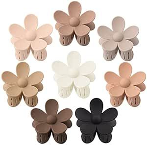 8 Pack Flower Hair Clips Large Hair Claw Clips for Women Thick Hair Matte Large Claw Clips Hair J... | Amazon (US)