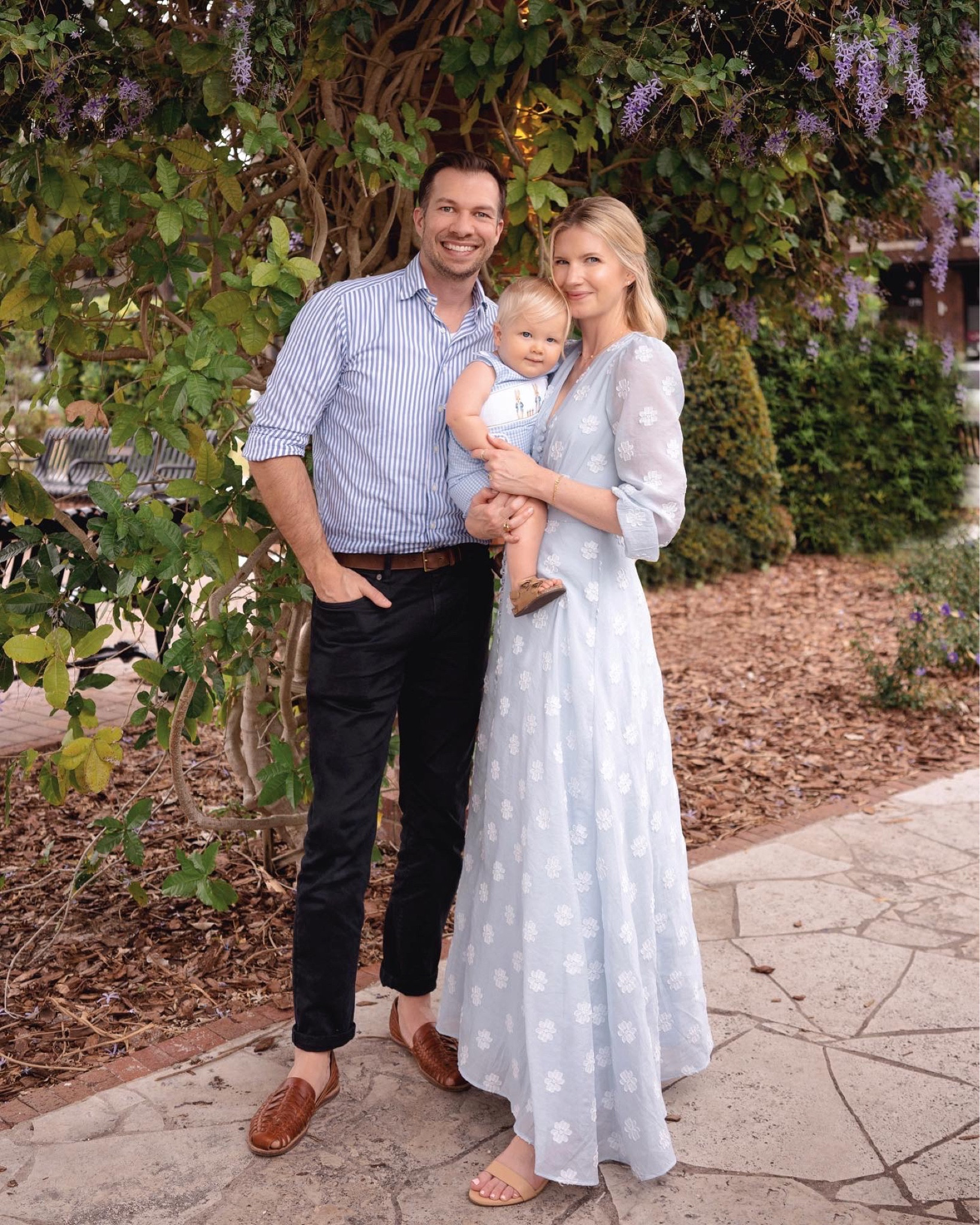 Blue daisy full length linen maxi dress, smocked bunny Jon Jon and baby Birkenstocks 

#LTKSeasonal #LTKFind #LTKfamily