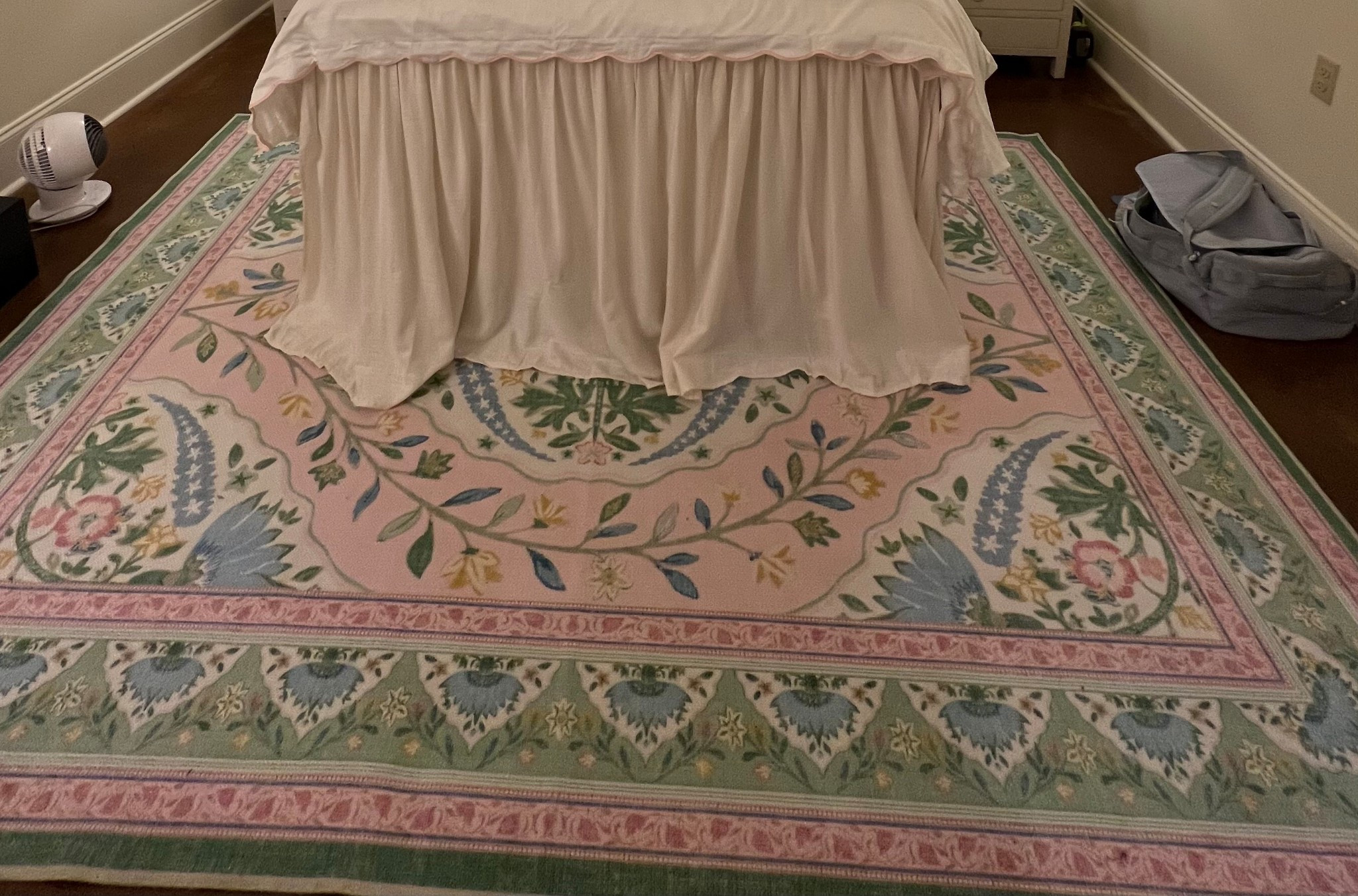 Pink and green preppy dorm rug