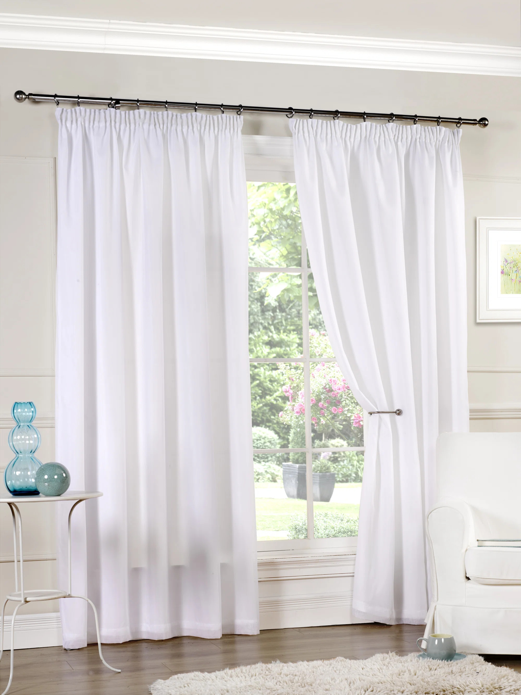 Leonie Polyester Sheer Curtain Pair (Set of 2) | Wayfair UK