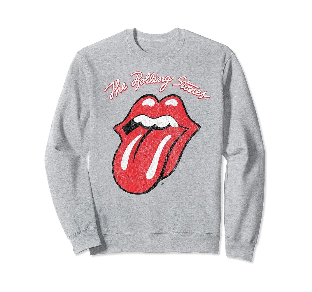 The Rolling Stones Script Tongue Logo Sweatshirt Sweatshirt | Amazon (US)