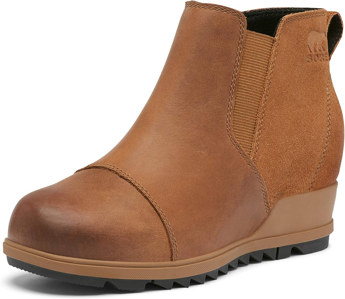 SOREL Women's Evie Pull-On Bootie — Waterproof Suede Leather — Wedge Ankle Booties | Amazon (US)