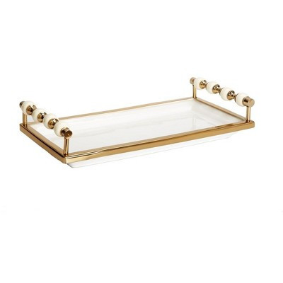 Classic Touch Gold Beaded Rectangular Tray | Target
