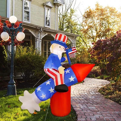 Guerrie Patriotic Independence Day 4Th Of July Uncle Sam on Rocket Inflatable | Wayfair North America
