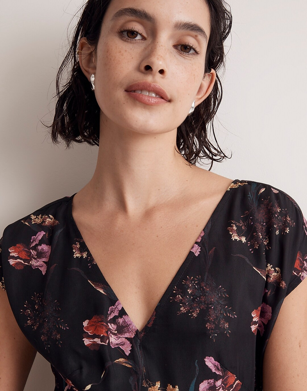 Wide V-Neck Midi Dress | Madewell
