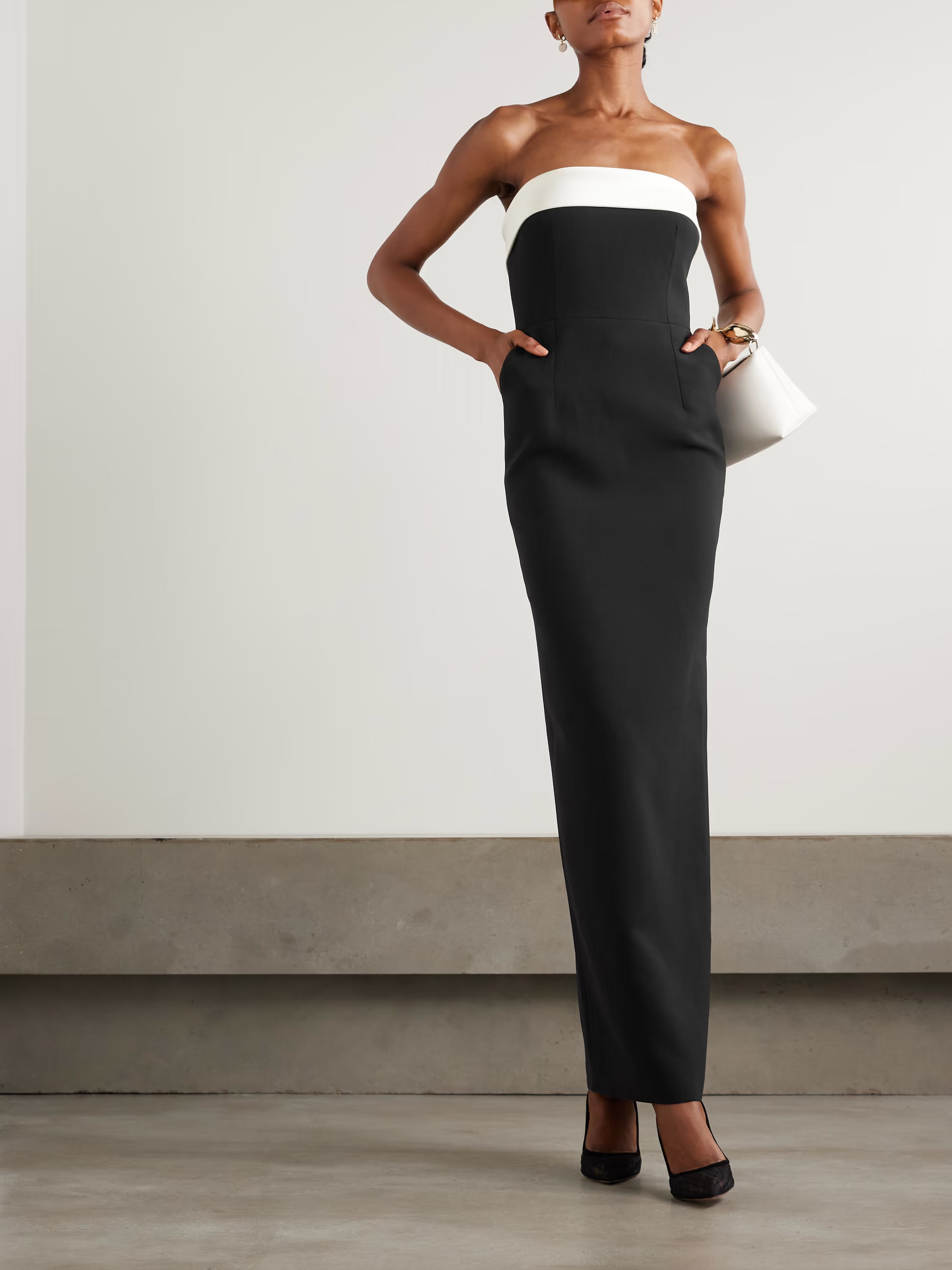 Rhea strapless satin-trimmed crepe gown | NET-A-PORTER (US)
