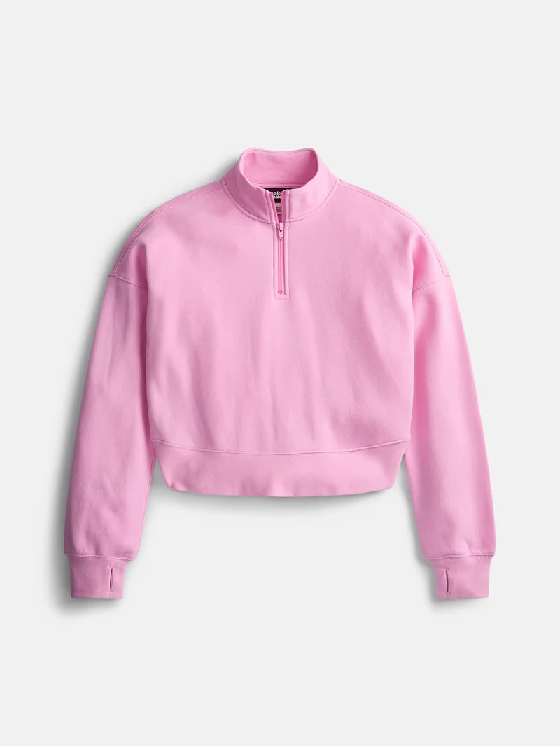 Weekend Academy Girls Fleece Quarter Zip Sweater, Sizes 4-18 | Walmart (US)