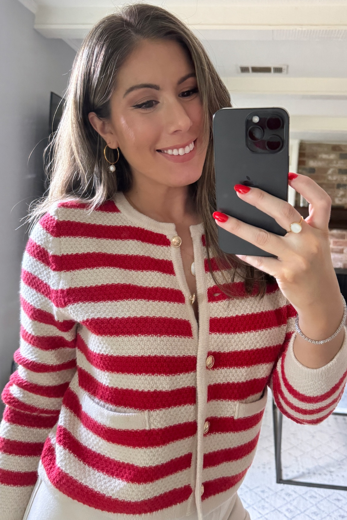 Target style finds 🎯 tips cute stripped cardigan looks so luxe!! Wearing a small here.

Paired with the Target sailor high rise wide leg jeans. Makes a great teacher outfit or pair with trousers for a workwear outfit. Also comes in black  #ltkbacktoschool #ltkfindsunder50 #ltkstyletip