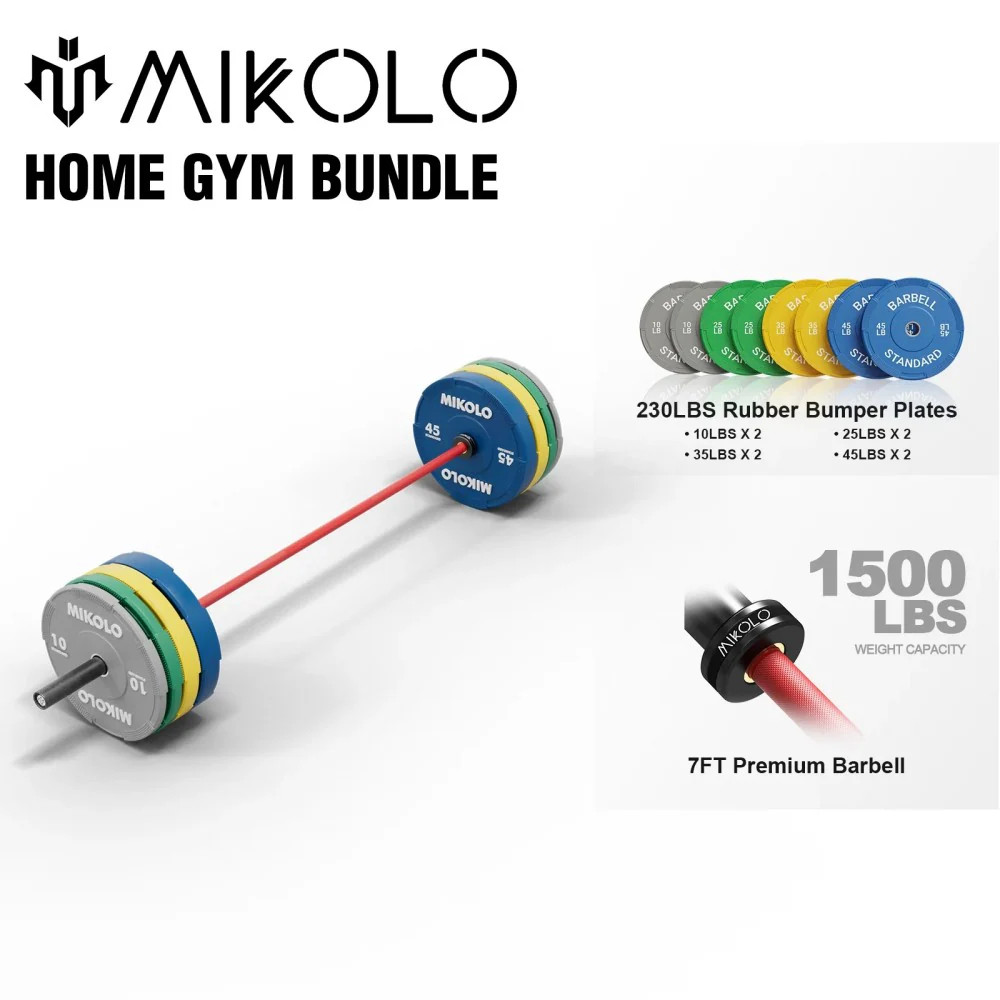 Mikolo 7ft Olympic Barbell-Barbell for Weightlifting and Powerlifting 45lb-Olympic Bar for 1500lbs Capacity-Weight Bar Fit 2” Standard Weights | Lowe's