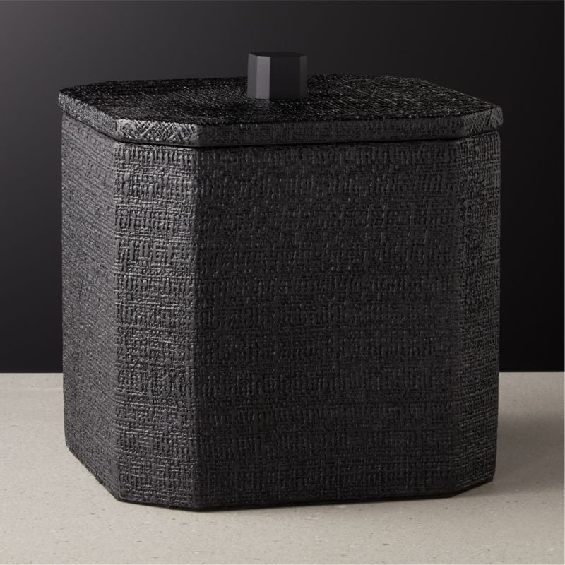 Rene Lacquered Linen Matte Black Ice Bucket + Reviews | CB2 | CB2