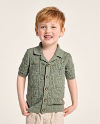 Boys Short Sleeve Stitched Sweater Polo - Driftwood Bay - GREEN | Gymboree | Gymboree