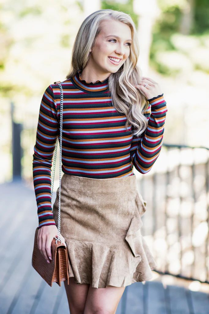 All You Need To Know Burgundy Multi Striped Top | The Mint Julep Boutique