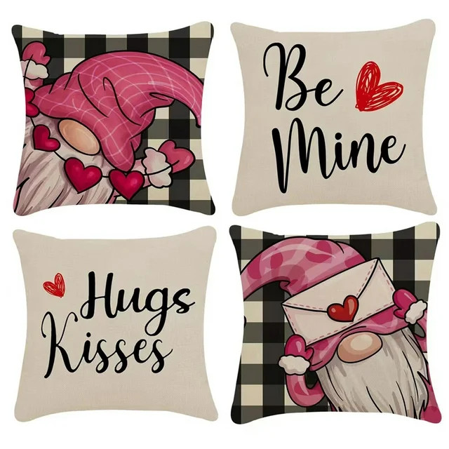 Valentine's Day Pillow Covers Decoration Kisses Hugs Love Heart Decor Anniversary Wedding Cushion... | Walmart (US)
