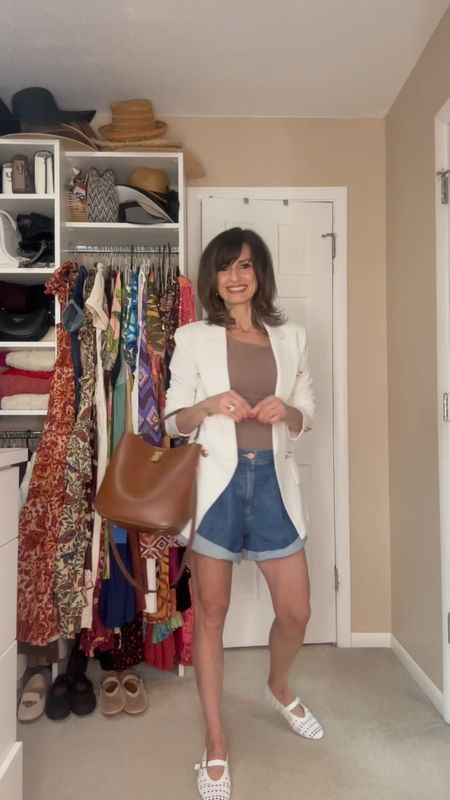 A great casual chic look for a warm day!

This Walmart Blazer is a STEAL! It fits true to size and comes in different colors.

The shorts also come in different colors and is true to size.

Shoes are Amazon and also fit true to size 

This bag is only $79!!! 

Top is Amazon and fits true to size and comes in different colors as welll

#LTKStyleTip #LTKOver40 #LTKFindsUnder100