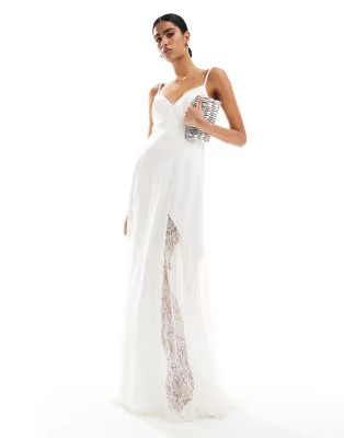 Forever New Bridal lace insert fitted maxi dress in ivory | ASOS | ASOS (Global)
