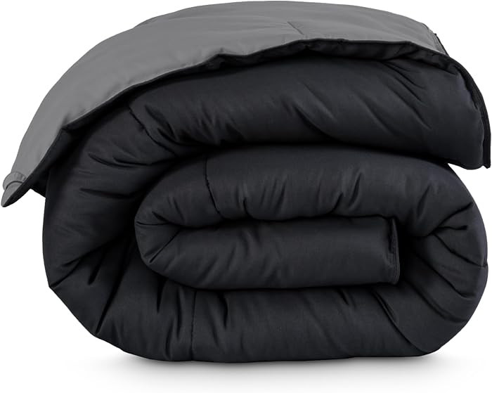Bare Home Reversible Comforter (Full, Black/Grey) | Amazon (US)