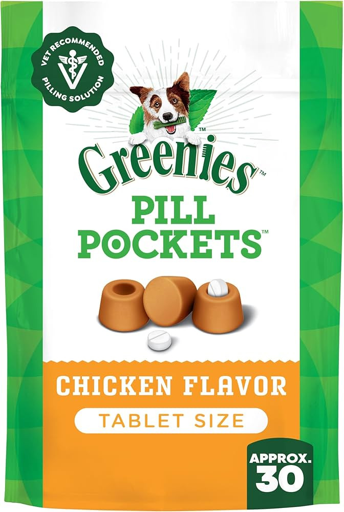 Greenies Pill Pockets for Dogs, Small Size Soft Dog Treats, Chicken Flavor, 3.2 oz. Pouch | Amazon (US)