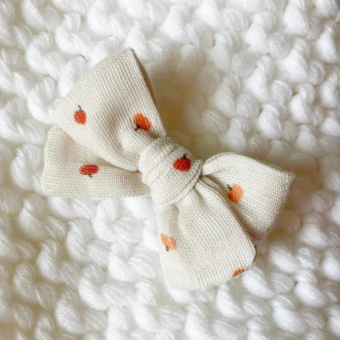 Pumpkin Nylon Baby Bow Headband, Fall Girl Bow, Baby Girl Headband, Halloween Baby Bow, Soft Newb... | Etsy (US)