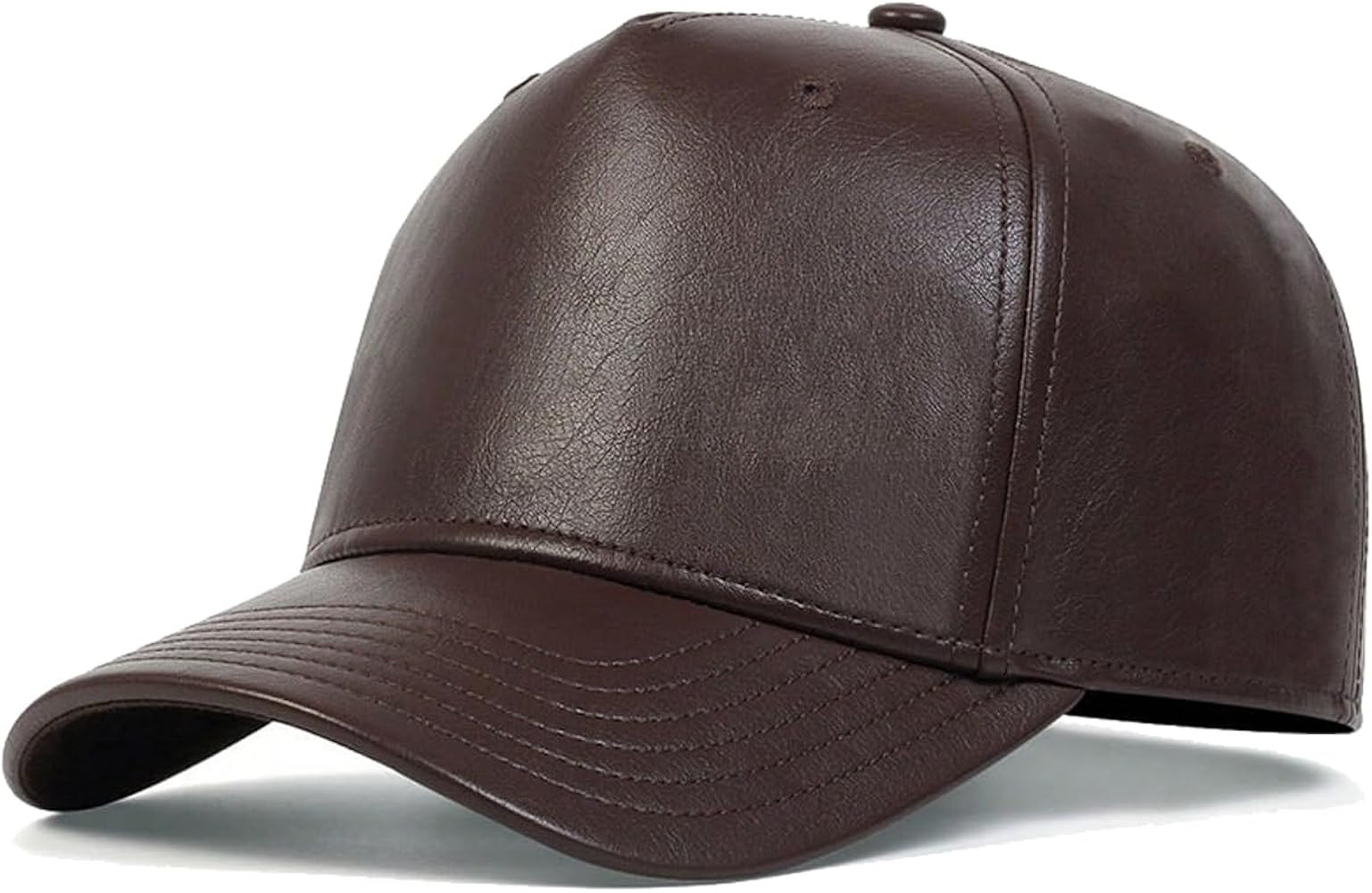 Leather Baseball Cap, Adjustable PU Leather Outdoor Sport Caps for Men Women | Amazon (US)