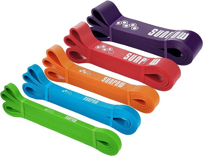 SUNPOW Pull Up Assistance Bands - Set of 5 Resistance Heavy Duty Workout Exercise Stretch Fitness... | Amazon (US)