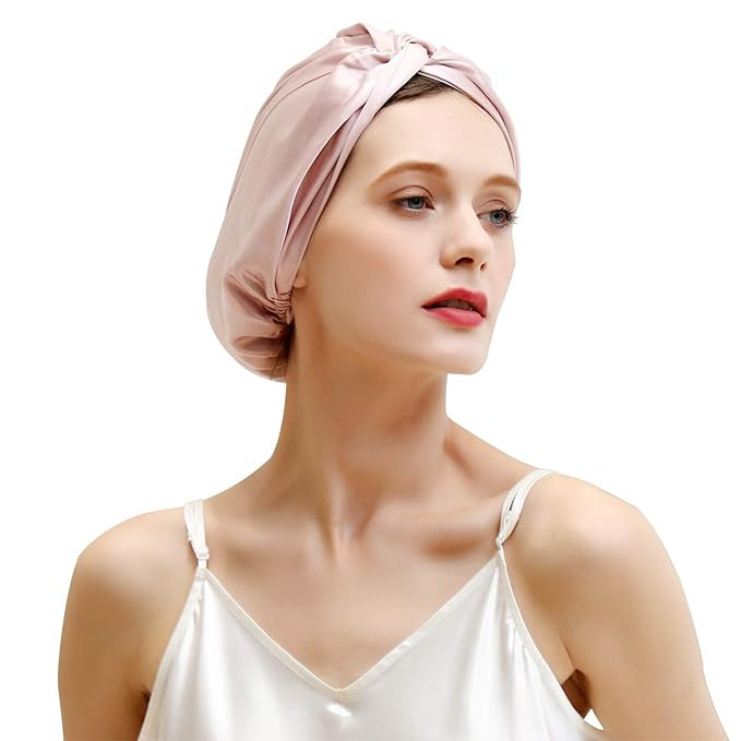 Amazon.com : ZIMASILK 22 Momme 100% Mulberry Silk Sleep Cap for Women Hair Care,Natural Silk Nigh... | Amazon (US)