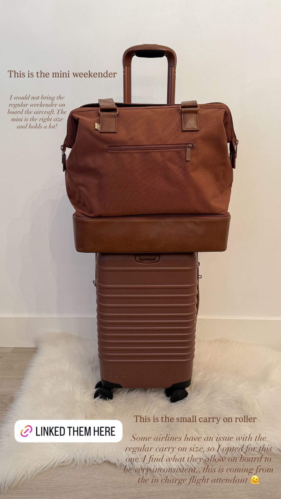BEIS luggage on sale 30% off! I have the small carry on roller and the mini weekender in brown and I absolutely love them both. This colour RARELY goes on sale! 

BEIS luggage, luggage, travel must haves, travel essentials, pink luggage, overnight bag, road trip bag, packing essentials, airport travel, airport essentials, plane must haves 





#LTKTravel #LTKSaleAlert