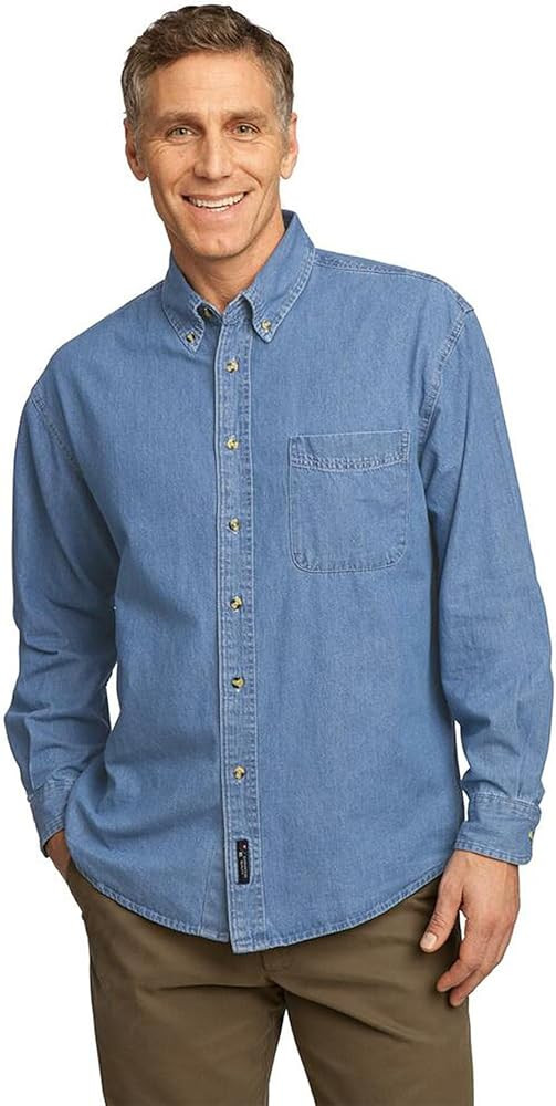 Port & Company Long Sleeve Value Denim Shirt-SP10 | Amazon (US)