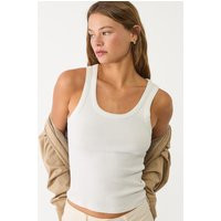 Stradivarius Ribbed racerback T-shirt White M | Stradivarius (UK)