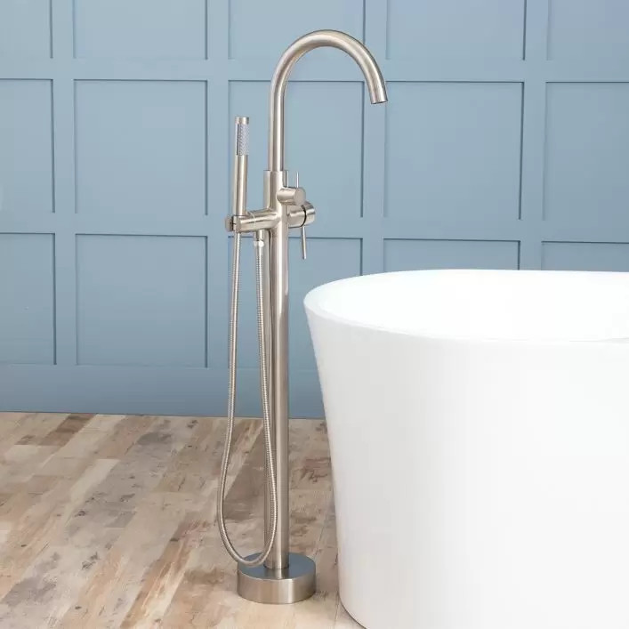 Contemporary High Flow Freestanding Gooseneck Tub Faucet | Vintage Tub & Bath