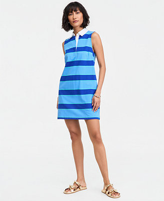 On 34th Women's Molly Stripe Sleeveless Polo Dress, Macy's Exclusive - Macy's | Macy's