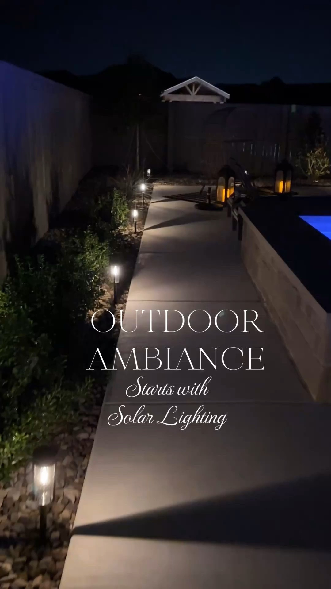 Solar lighting creates a beautiful ambiance for your outdoor space with no effort! 
Amazon lighting 
Outdoor lighting