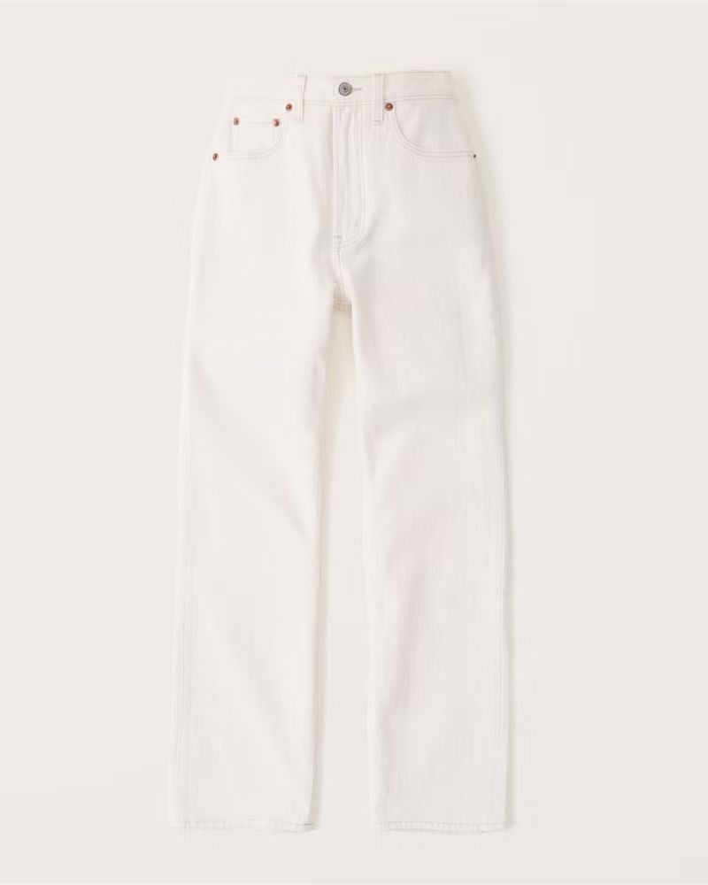Women's Ultra High Rise Ankle Straight Jean | Women's Bottoms | Abercrombie.com | Abercrombie & Fitch (US)