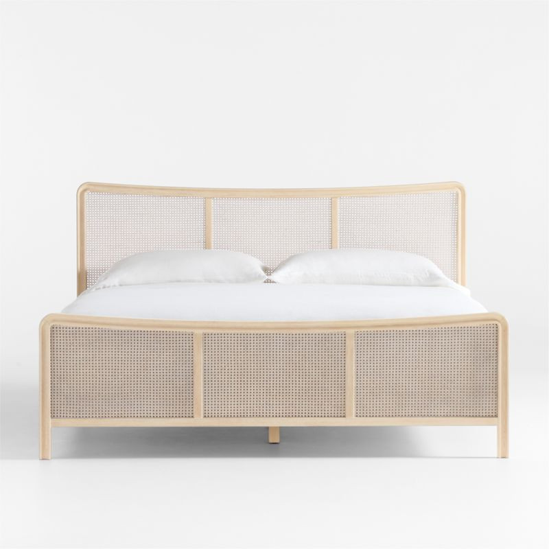 Fields Cane and White Oak Wood King Bed by Leanne Ford | Crate & Barrel
