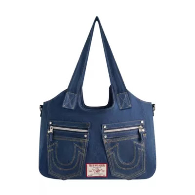 True Religion Horseshoe Stitch Tan Satchel | Belk