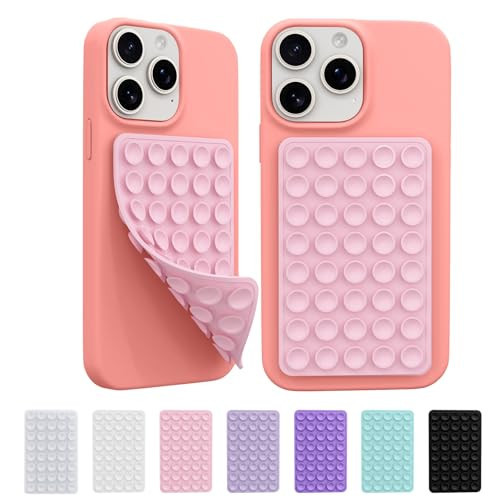 2 Pack Silicone Sticky Grip Holder for Cellphone, Silicone Suction Cup Phone Case Mount Double Sided, Hands-Free Phone Accessories Strong Grip Holder for Selfie and Video (Light Pink) | Amazon (US)