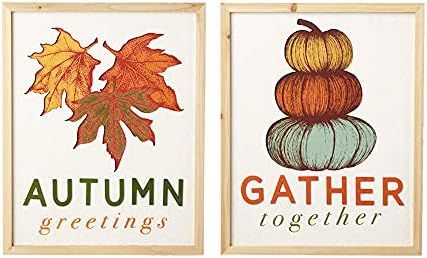Amazon.com: Eternhome Autumn Sign Pumpkin Maple Leaf Wall Signs Gather Together Harvest Home Deco... | Amazon (US)