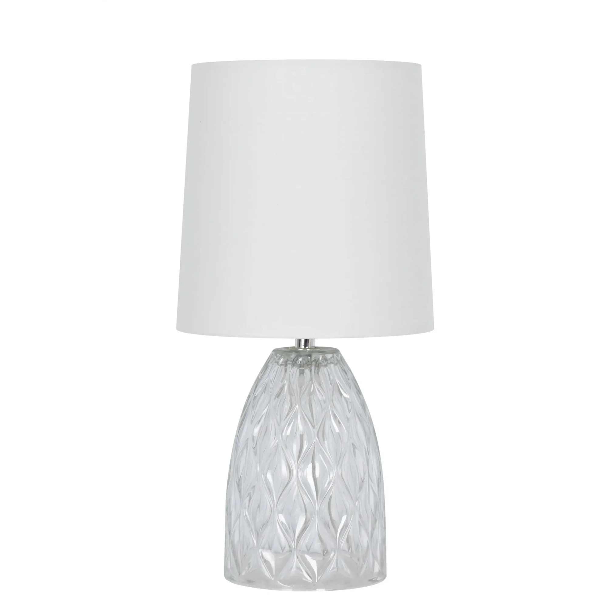 Mainstays 12.75” Power Outlet Mini Table Lamp with Clear Glass Shade | Walmart (US)
