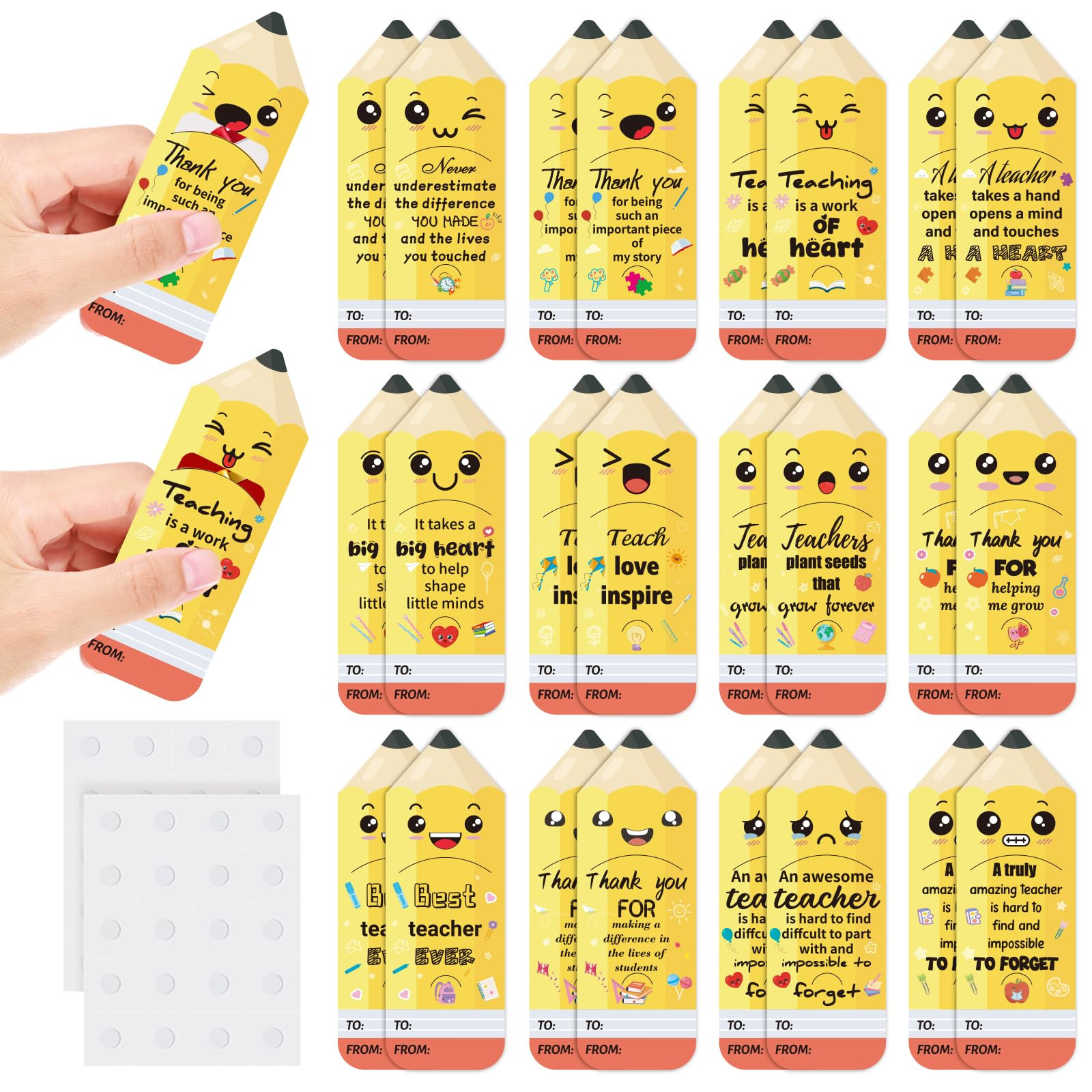 24 Pcs Teacher Appreciation Gift Card Holders Pencil Gift Card Holder Bulk Teacher Thank You Gree... | Amazon (US)