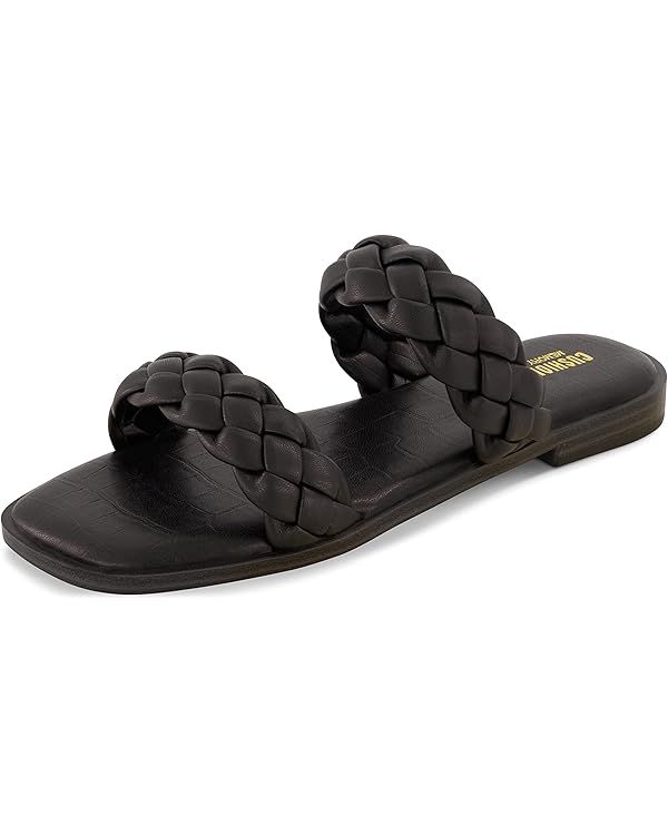 CUSHIONAIRE Women's Vicki braided slide sandal +Memory Foam, Wide Widths Available | Amazon (US)