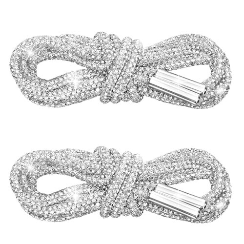 LYXMYGS 2PCS Rhinestone Shoe Laces, Round Glitter Shoes Laces for Sneakers, Crystal Bling Diamond Rope Shoe Strings, Crystal Bling Blings Shiny Round Shoes Lace for Sweatpants Shorts Crystal Hoodies | Amazon (US)