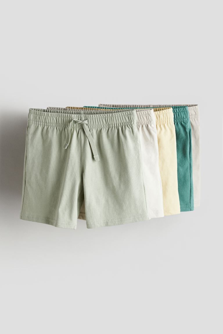 5-pack Cotton Jersey Shorts - Light turquoise/dark blue - Kids | H&M US | H&M (US + CA)