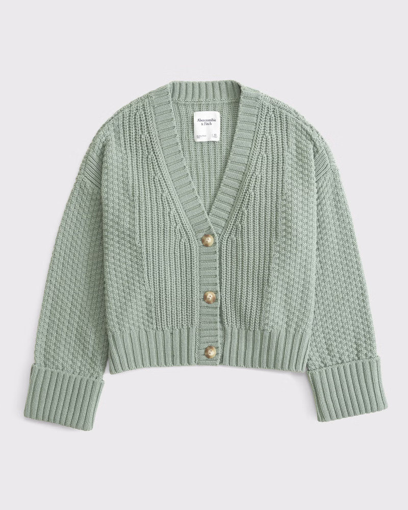 Women's Cotton-Blend Seed Stitch Cardigan | Women's Tops | Abercrombie.com | Abercrombie & Fitch (US)