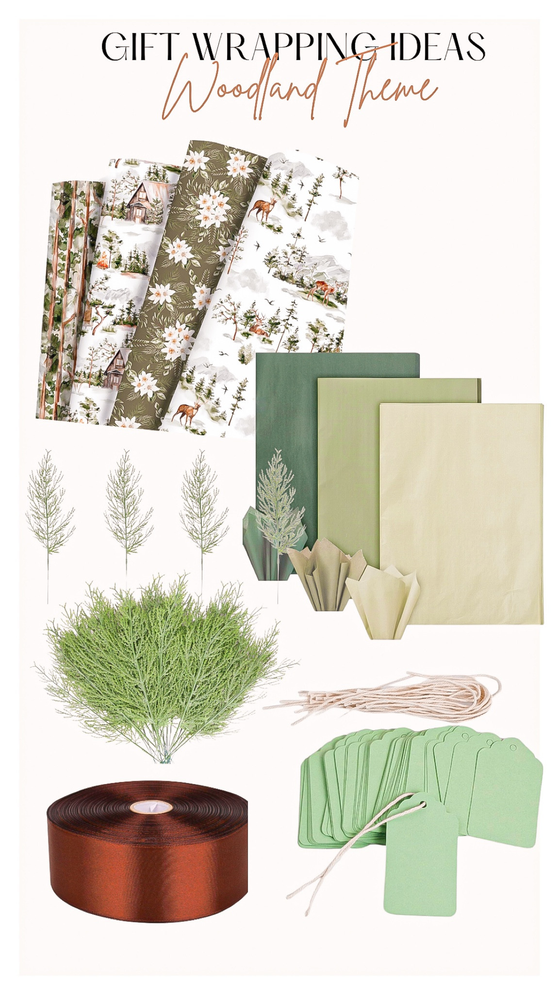 GIFT WRAPPING IDEAS🎁
• Woodland Theme 🌲

Wrapping paper, gift guide, gift for her, gift for him, Amazon finds, Christmas party , Christmas decor, tissue paper, gift toppers, gift tags, ribbon, gift ribbon, gift bows , holiday wrapping 

#LTKHoliday #LTKGiftGuide #LTKSeasonal