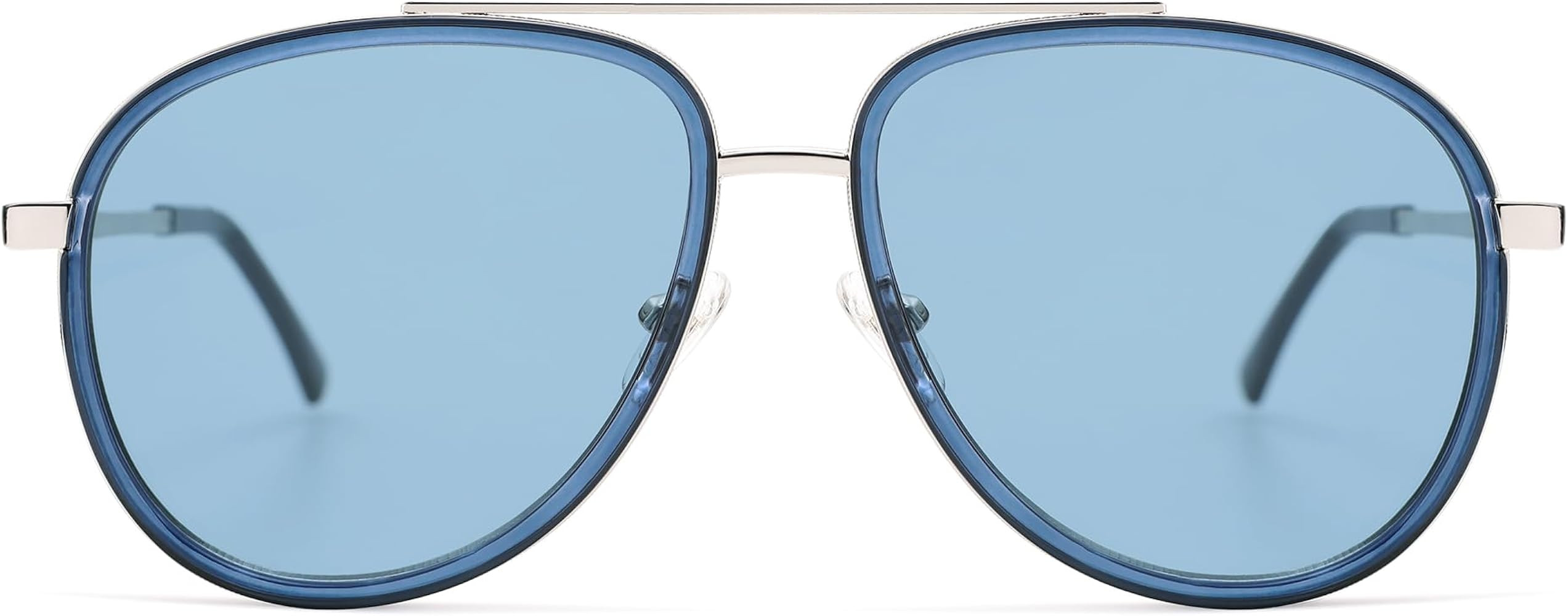 Retro Aviator Sunglasses for Women Mens Double Bridge 70s Shades AP3688 | Amazon (US)