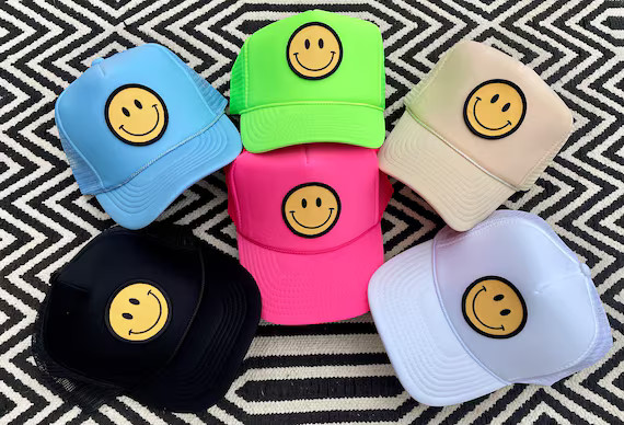 Smiley Face Trucker Hat Valentines Day Gift Smiley Face | Etsy | Etsy (US)