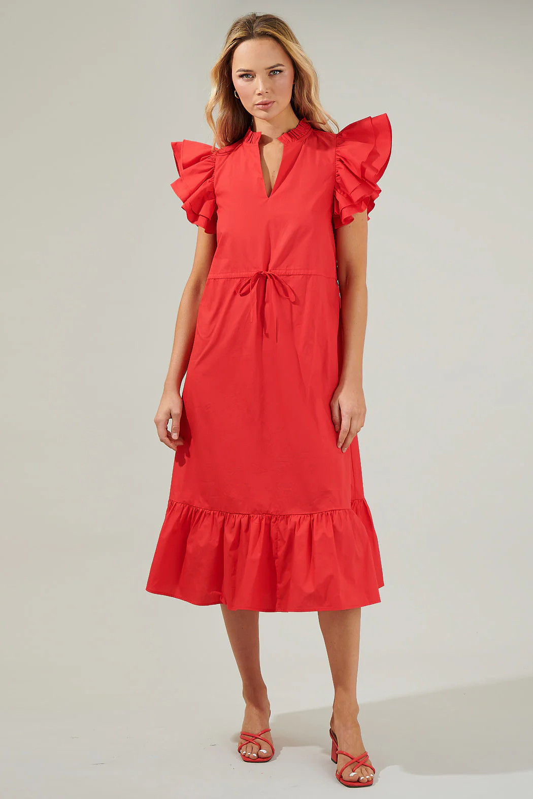 Miley Dillan Midi Ruffle Dress | Sugarlips