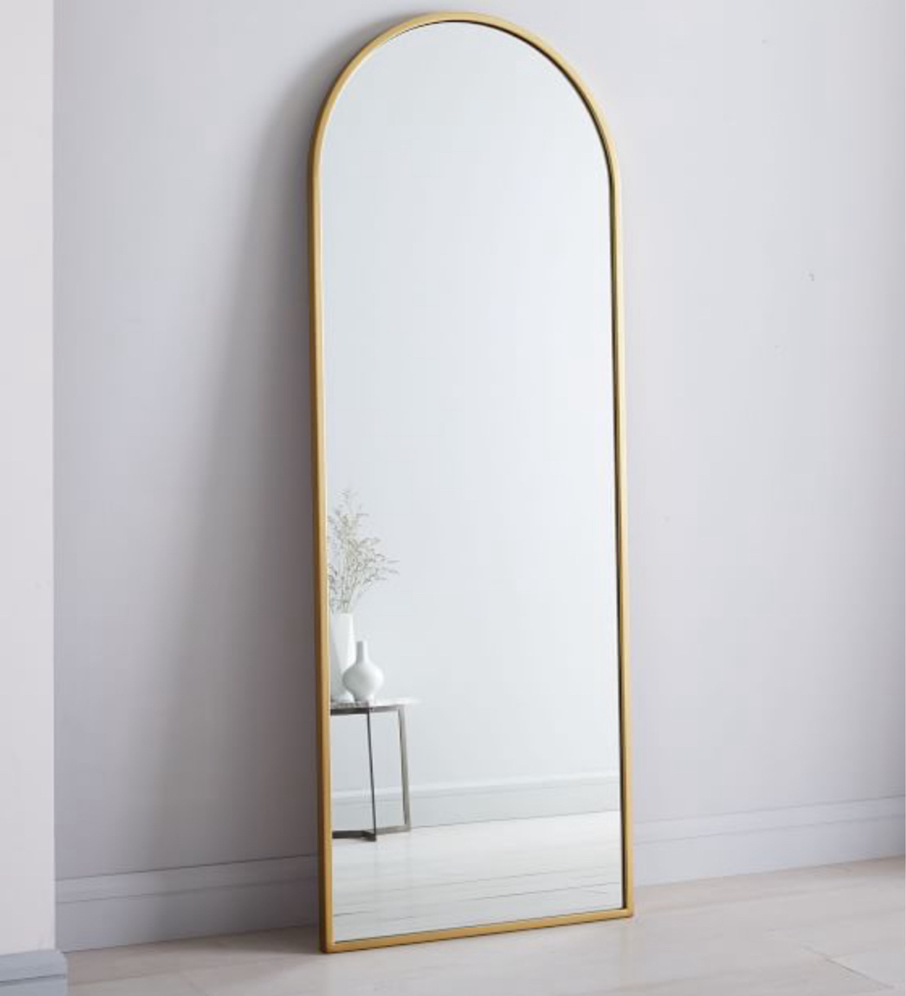Metal Frame Arched Floor Mirror in Gold

#LTKhome