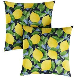 1101Design Yellow Lemons Outdoor Knife Edge Throw Pillows (2-Pack) | The Home Depot