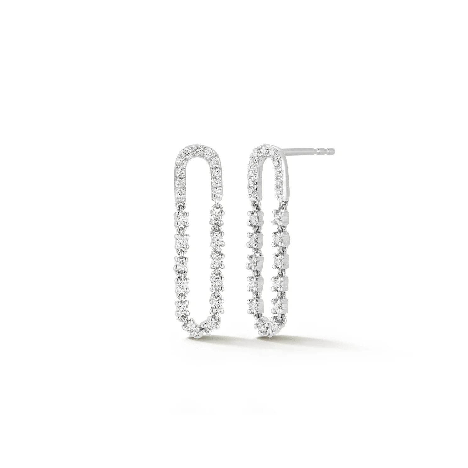 Diamond Loop Chain Stud Earring | EF Collection